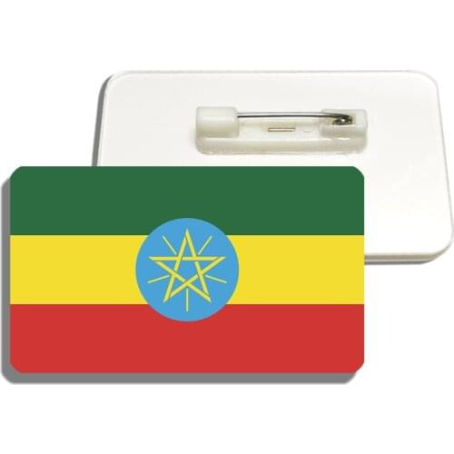 Ethiopia Flag Brooch Beautiful Lapel Pins For Women Hat Clothes Accessory Patriotic Trinket Acrylic Jewelry Badge