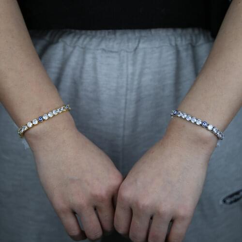 Hot Selling Women Crystal Tennis Bracelet Luxury Round eye bead Clear CZ Tennis Bracelets Bangles for Elegant Party Jewelry