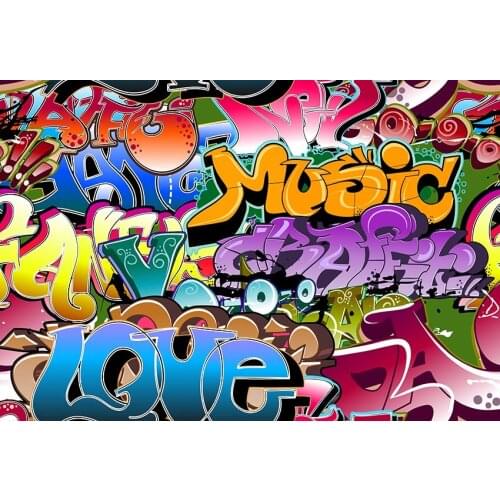 Hip hop art photo backgrounds polyester Comic graffiti art photography backdrops for photography Studio kits fotografia LV-1514