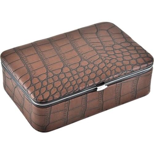 Pu Leather Jewelry Box Lockable Case Large Space Storage Organizer