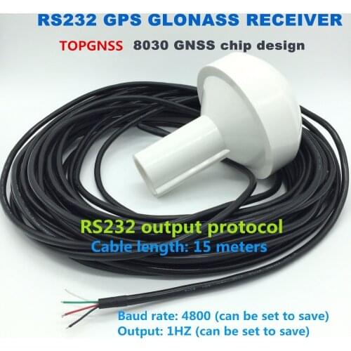 12V 15m cable, RS232 protocol, marine timing Industrial control applications 4800 baud rate GNSS GPS GLONASS dual mode receiver