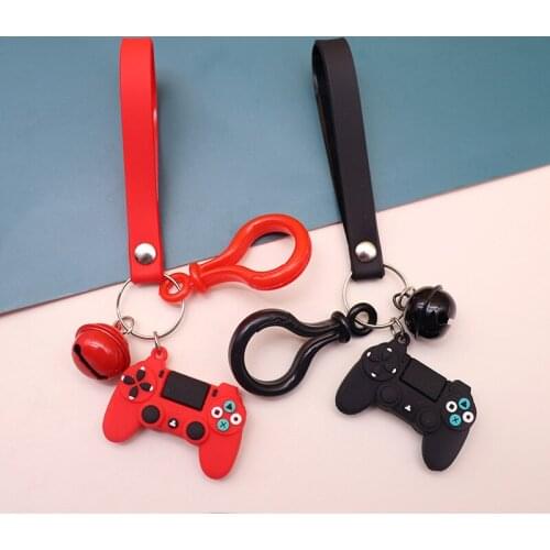 Creative Video Game Handle Keychain Joystick Model Car Key Chain Stereo Cartoon Game Console Keyring Men Key Holder Small Gift