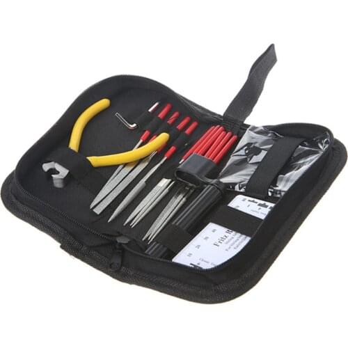 Guitar Repair Kit Guitar Maintenance Fix Care Tools Set Fret Nut File String Winder String Cutter Hex Wrench String Action Ruler