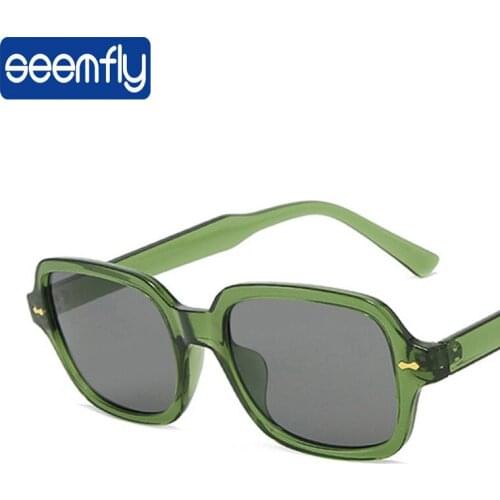 Seemfly Mi nail Vintage Sunglasses Women Square 2021 New Fashion Street Retro Tide sun glasses gafas de sol Female UV400