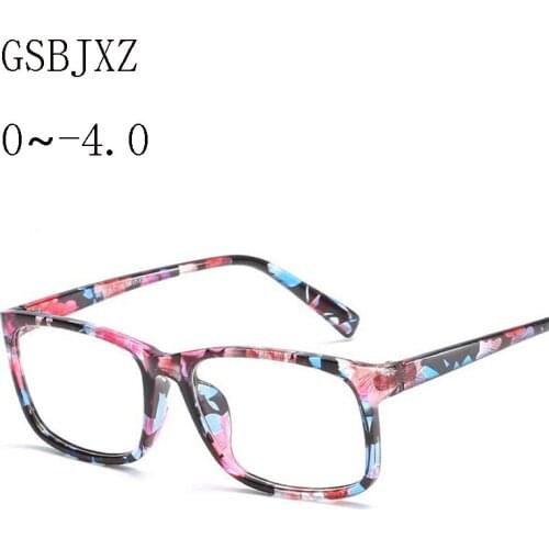 PC Frame 1.56 Aspherical Lens Prescription Glasses Women Men Clear Mirror Square Myopia Eyeglasses okulary korekcyjne 0~-4.0