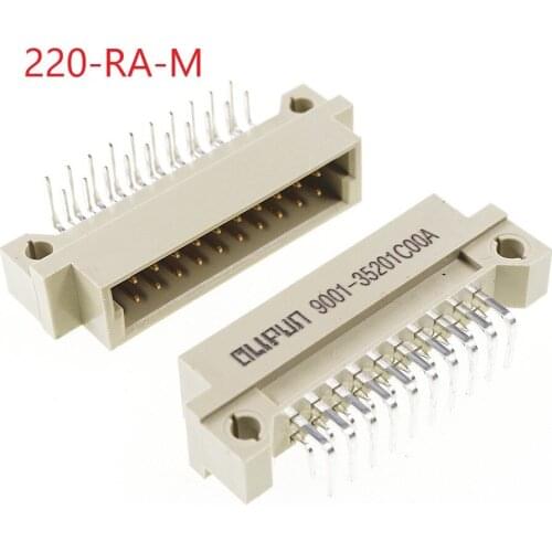 5pcs DIN 41612 Connector 2 Rows 20 Positions Din Plug Header Male Pins Right Angle Through Hole 2x10 20Pin Pitch 2.54mm DIP