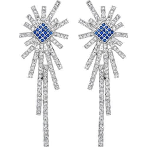 A variety of color zircon earrings, fashionable zircon earrings, suitable for womens wedding party show fringed Earrings ER-322