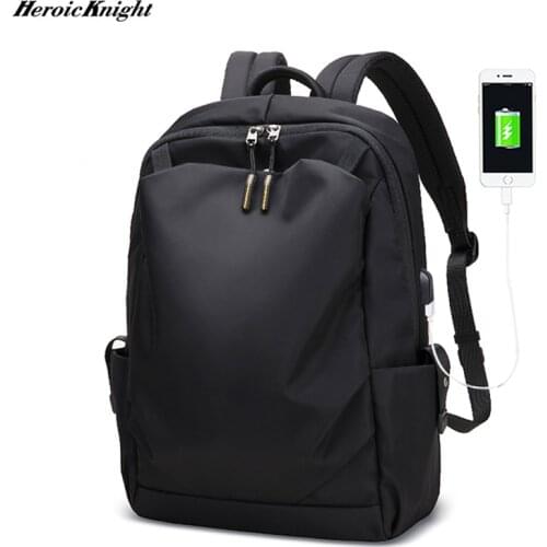 Heroic Knight New Waterproof Mens Backpack School backpack 15.6inch Laptop Bag Man USB Charging Travel Bag Korean Backpack