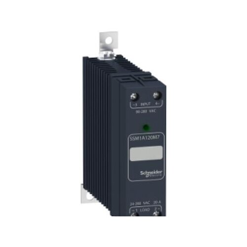 SSM1A130BD Harmony, Solid state modular relay, 30 A, DIN rail mount, ze voltage switching, input 4…32 V DC, output 24…280 V AC