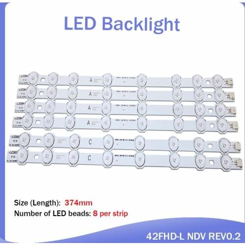 LED Backlight strip For Hitachi 42" inch TV 374mm 8 Lamp Innotek 42FHD-L NDV REV0.2 42HXT12U VES420UNDL-N01 42HXT12U LED42F7275