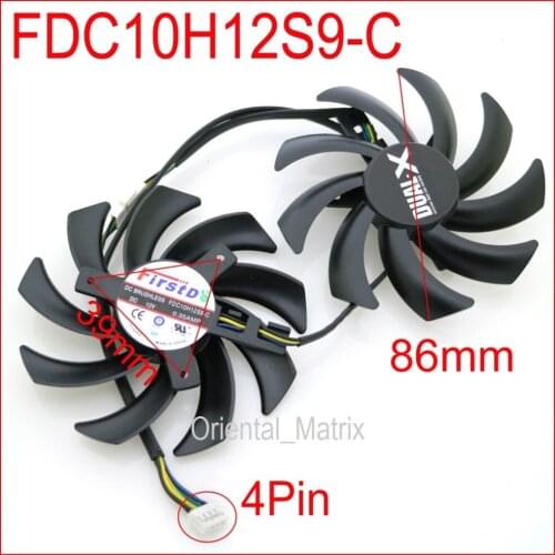 2pcs/lot FDC10H12S9-C 86mm 39*39*39mm For Sapphire R9 VAPOR-X 270X 280X HD7870 HD7950 HD7970 Graphics Card Cooling Fan