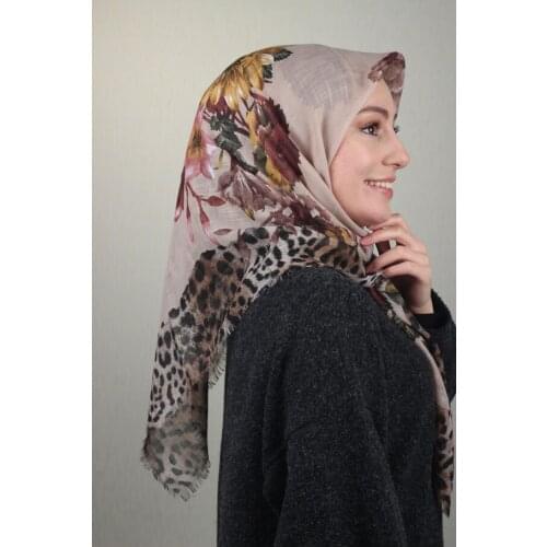 VERTU PATTERNED LINEN FLAMLI SCARF-DESEN-29-RENK-18