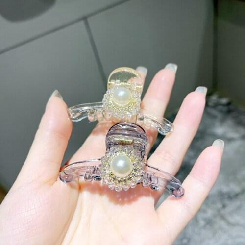 Fashion Girl pearls flowers Hair Claws Beam Hairpin Women Hair Accessories Beauty Hair Crab Clamp Headwear Hair Clip