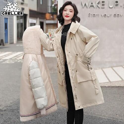 GRELLER -30 Degrees Autumn Winter Women Coat Long Parkas Female Warm Removable Fur Liner Hooded Winter Jacket Women Outwear