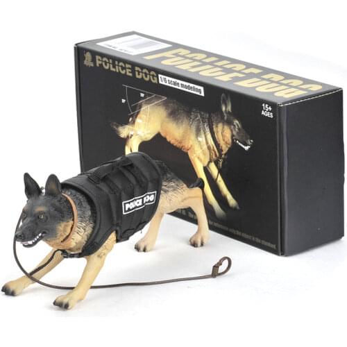 Small Scale Military Scene Arrangement Exquisite Simulation German Shepherd Dog Soldier Model 1/6 Police Dog Toy