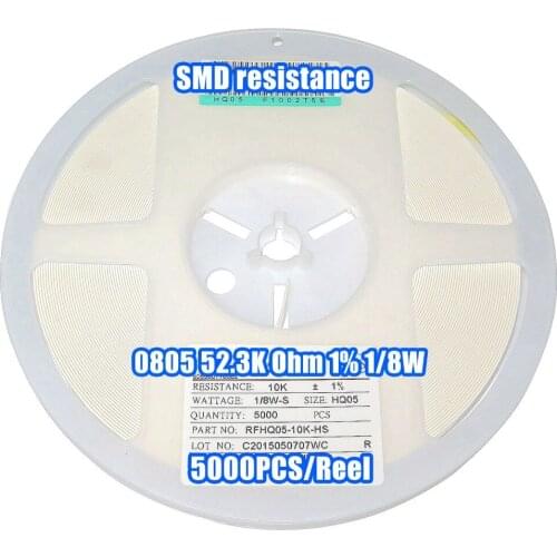 1 Reel 0805 52.3K 52.3K Ohm 1% 1/8W SMD Resistance 5000PCS/Reel