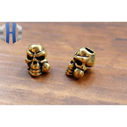1pc DIY Skull Umbrella pendant Brass Knife Beads Pendant Rope Copper Knife Fall Rope Outdoors Knife EDC Knife Pendant Brass