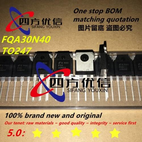 100% new original (10PCS) FQA30N40 30N40 30A 400V TO247