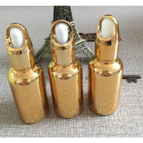 30ml dropper bottle glass gold plated small pefume containers makeup storage refillable cosmetics bottles perfume bottle