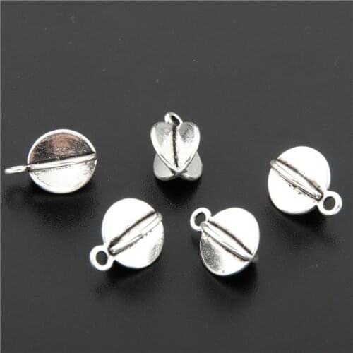 30pcs Silver Color 3D Beads Charms Pendant DIY Jewelry Making Handmade Crafts A2695