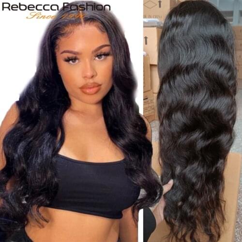 Rebecca 360 Lace Frontal Wig Remy Brazilian Body Wave 13x4 Lace Front Human Hair Wigs For Women Pre Plucked 4x4 Lace Closure Wig