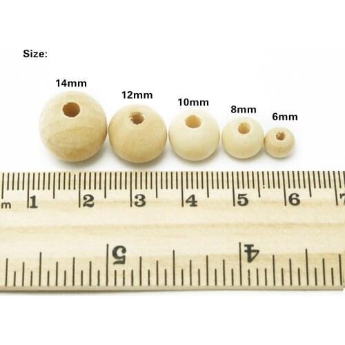 6-1000pcs Wholesale Nature Color Wood Round Beads 6/8/10/12/14/16/18/25/30/40mm For DIY Fashion Jewelry Making kids bracelet