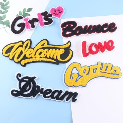 Large embroidery big letter patch animal cartoon patches for bag badges appliques for clothing SC-3052