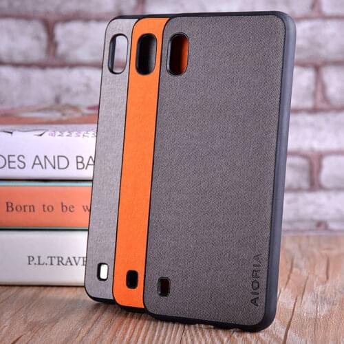 Case for Samsung Galaxy A50 A40 A30 A10 coque Luxury textile Leather skin soft TPU cover for samsung a10 a30 a40 a50 case funda
