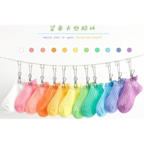 Kids Socks Tide Children Boy Girl Summer Pure Color Ankle Sock Cathy Marca Dragon Boat Sox Color Short Bar Sock