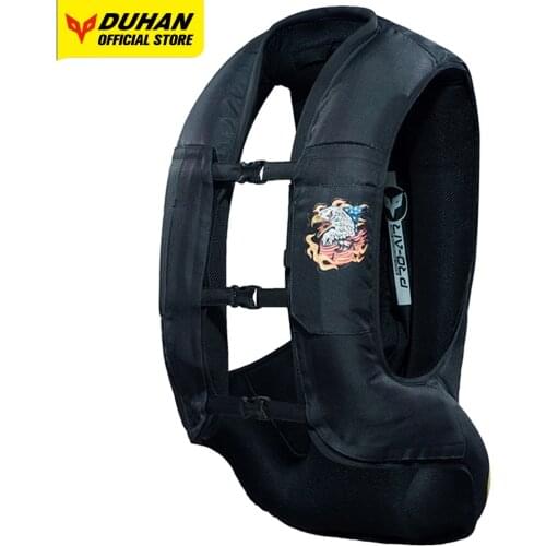 DUHAN Motorcycle Airbag Vest Men Motorcycle Jacket Lightweight Motocross Air Bag Moto Vest Protective Black Motorcycle Equipment