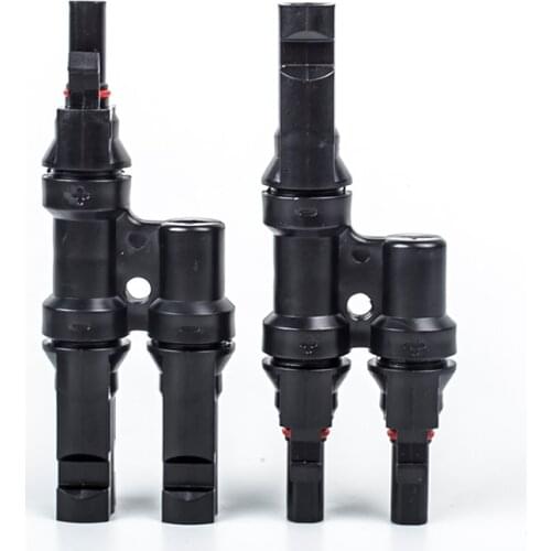 1pair x PV T/3T/4T Branch parallel connection 30A 1000V Electrical PV Connector Photovoltaic 2pcs solar Panel Cable Wire Connect