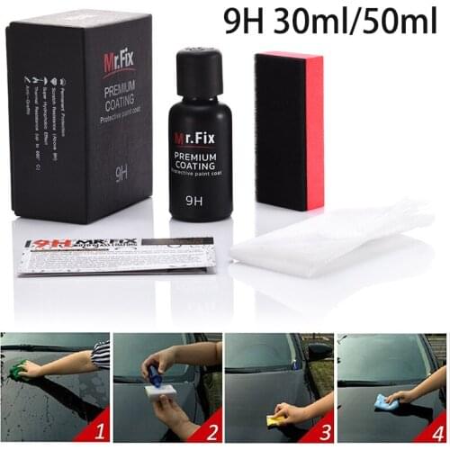 9H Car Coating Agent Glass Ceramic Coating Waterproof Nano Ceramics Anti-scratch Super Hydrophobic Car Paint Care Liquid 30/50ML