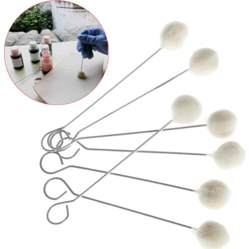 10 Pcs DIY Leather Tool Accessories Wool Daubers Assisted Dyeing Wools Ball Brush Metal Handle Daubers Assisted Dyeing