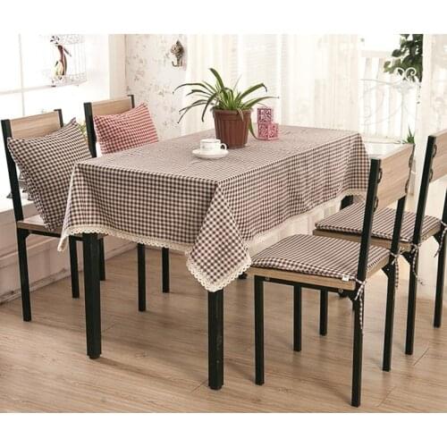 Korean Literary Plaid Tablecloth Cotton Linen Table Cloth Rectangular Dining Table Cover Coffee Table Tablecloths Mantel Mesa