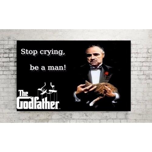 The Godfather Stop Crying Be A Man Vintage Retro Poster Decorative DIY Wall Canvas Painting Sticker Posters Home Decor Gift