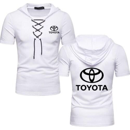 2021 NEW Hot sale Toyota car logo print Mens hooded t-shirt top street style cotton Tether Mens short sleeve t-shirt