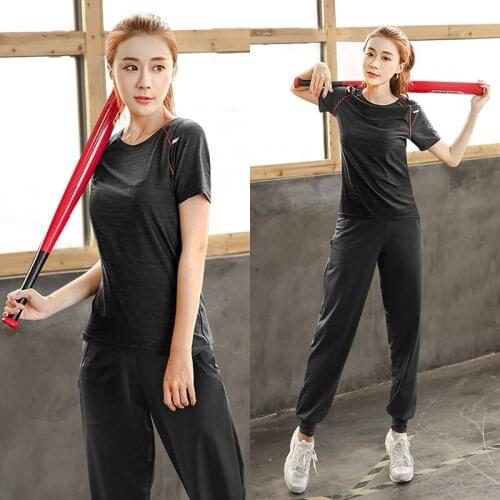 Plus Size Yoga Set Women Tracksuit Loose Quickly Dry Running Jogger Fitness Gym Casual Set Sport Suit Sportswear Sweatshirt+pant