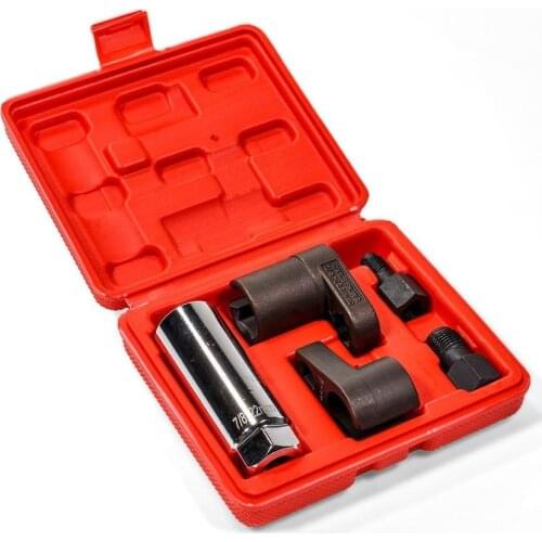 5pcs Oxygen Sensor Wrench Kit Thread Chaser Tool Fit for Auto O2 Socket Removal Install Offset Vacuum Sensor Socket M12 M18
