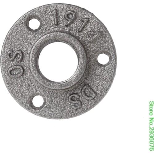 New 3/4" Malleable Threaded Floor Flange Iron Pipe Fittings Wall Mount Black