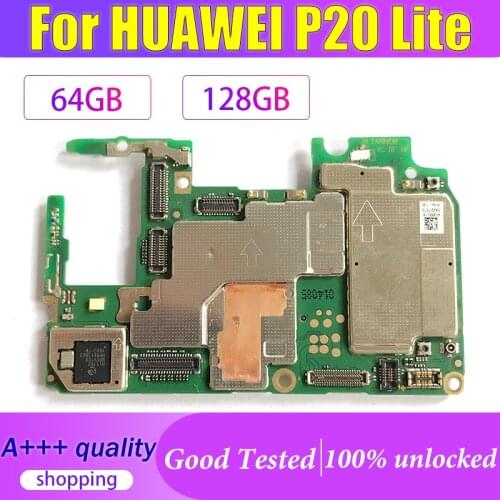 32GB 64GB 128GB Unlocked For HUAWEI P20 Lite Motherboard Logic Board 100% Tested For HUAWEI P20 Lite Mainboard WIth Full Chips