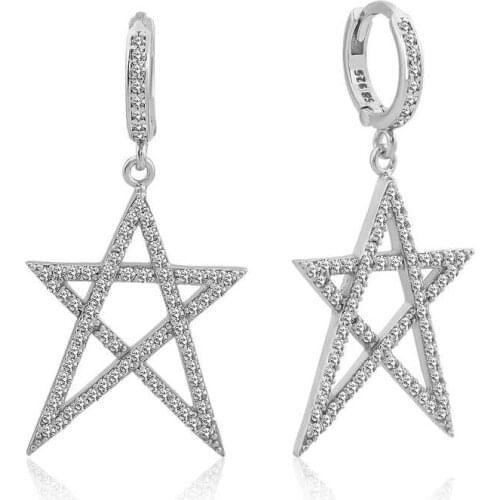 Original 925 Sterling Silver White Star Earring , Quality products , Flashy Designs , Hundreds of kinds of earrings