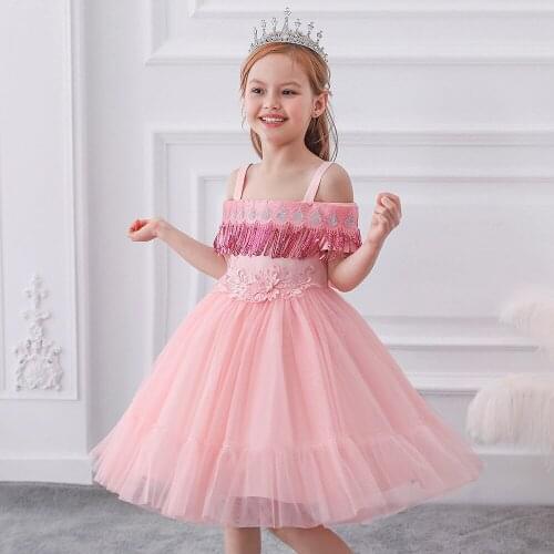 Flower Girl Dress Summer Tutu Princess Wedding Birthday Party Kids Dresses For Girls Childrens Costume Teenager Prom Designs