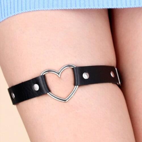 Popular Female Sexy PU Leather Garter Belt Punk Leather Garters Leg Ring Harness Gifts Adjustable Size