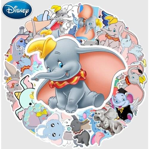 Disney 50pcs Dumbo Mixed Stickers for Car Styling Bike Motorcycle Phone Laptop Travel Luggage Cool Funny Sticker Bicycle Sticker