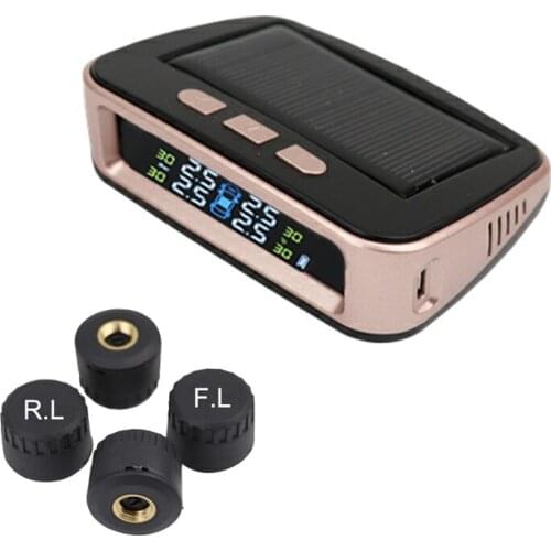 Solar TPMS Tire Pressure Sensor Car Real Time Check Tyre External Sensors TP068 LCD Data Display Tire Pressure Monitoring System