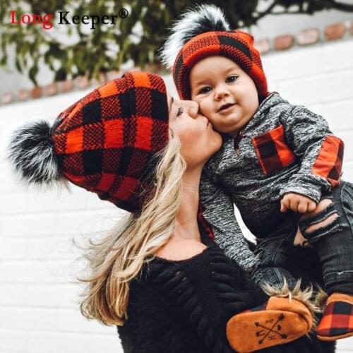 Newborn Warm Knitted Hats Autumn Winter Baby Toddler Beanie Hat Girls Boys Kids Christmas Cap Infant Mommy and Me Beanie Caps