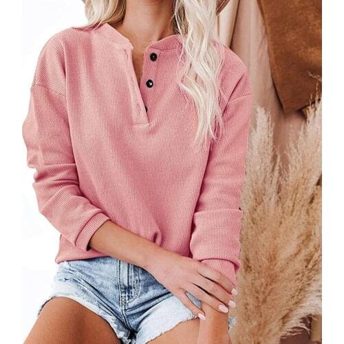 All Match Pullover V Neck Buttons Tunic Top for Work Women Blouse All Match Pullover V Neck Buttons Tunic Top for Work