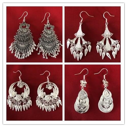 LosoDo 2021 new style Chinese retro ethnic style trendy simple exaggerated earrings circle-shape Hollow out earring for women