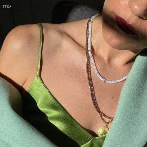 Medium White stone beads necklace for women natural stone summer bohemia necklace outer banks beach 2021