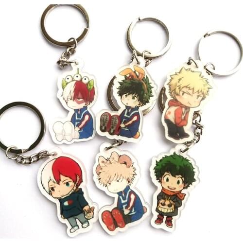 1pcs Anime Keychain My Hero Academia Anime Boku no Hero Academia Izuku Midoriya Katsuki Bakugo ACRYLIC Keyrings De Llaveros